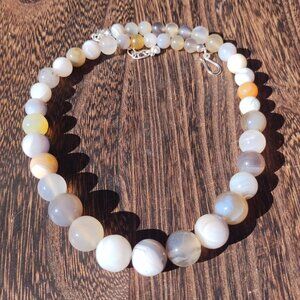 Jay King DTR stripped Agate necklace 925 Sterling Silver